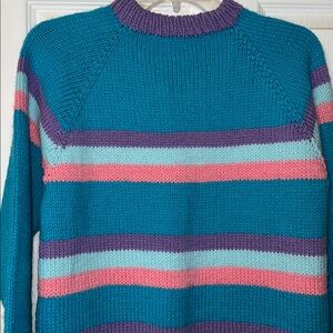 3/$30 Handmade Colorful Striped Sweater Knit Sweater